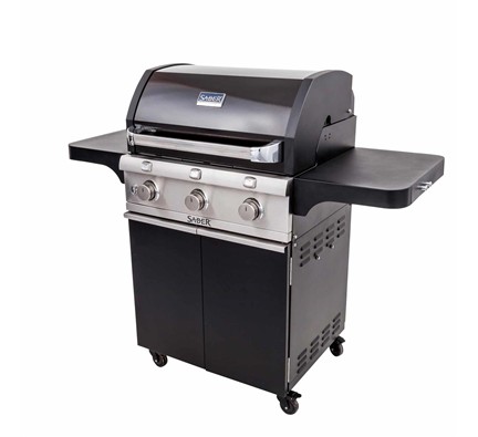 Deluxe Black Three Burner Gas Grill