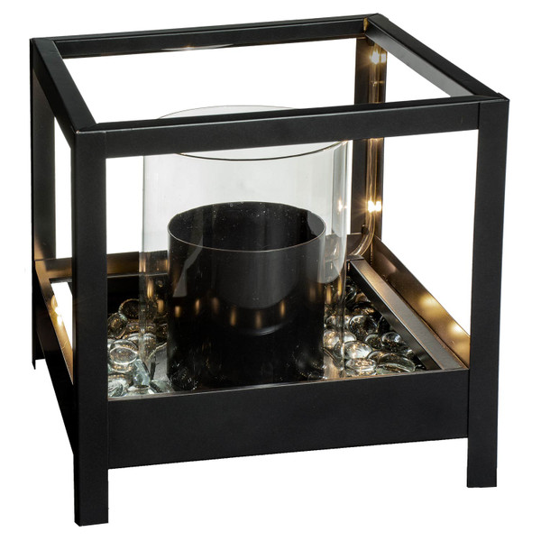 PARAMOUNT METAL SQUARE GARDEN BURNER WITH LED LIGHTS