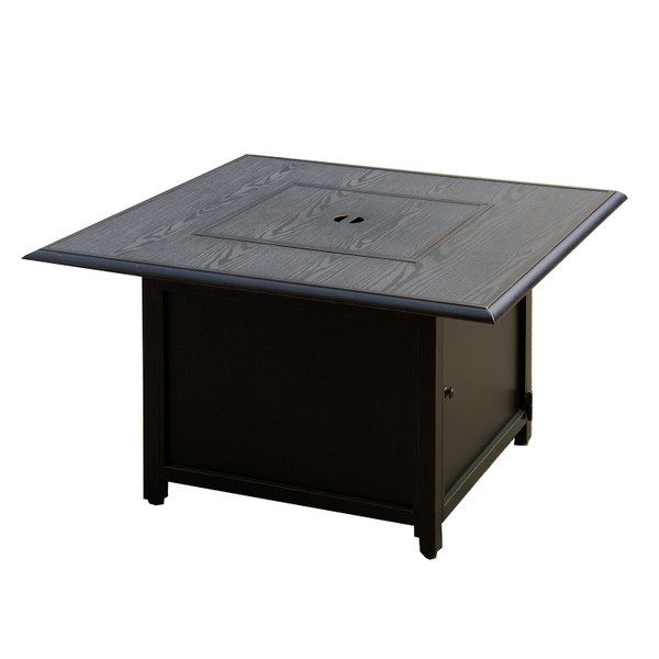 PARAMOUNT WOOD GRAIN STAMPED SQUARE ALUMINUM FIREPIT