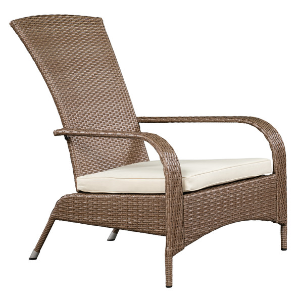 PATIOFLARE COMFORT HEIGHT MUSKOKA, LIGHT BROWN WICKER & BEIGE CUSHIONS