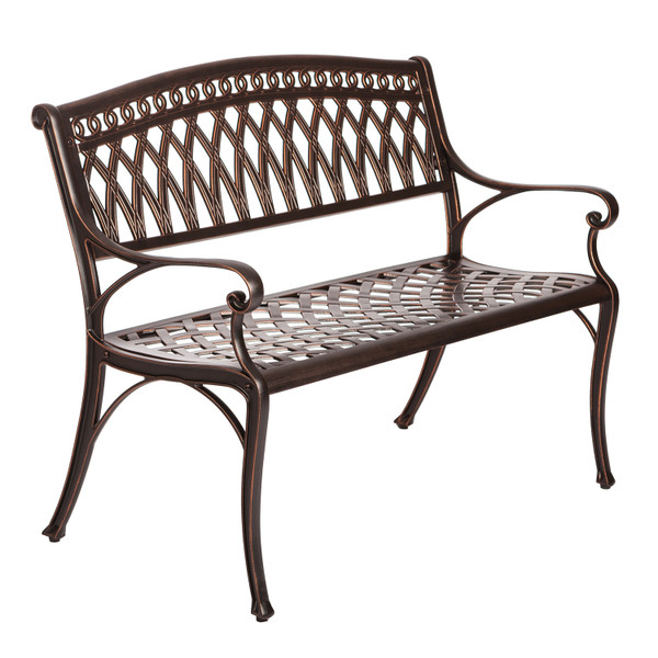PATIOFLARE PARADISE CAST ALUMINUM KD PARK BENCH